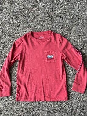 Vineyard Vines Chicago Kids Coral Long-Sleeve Pocket Tee